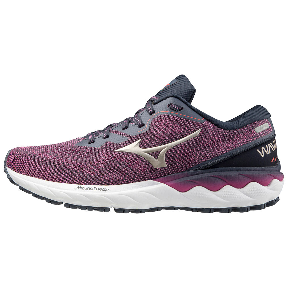 Sapatilhas Running Mizuno Wave Skyrise 2 - Mulher - Rosa/Douradas/Azul Marinho - ONCBD8763